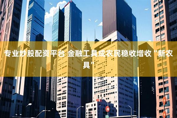 专业炒股配资平台 金融工具成农民稳收增收“新农具”