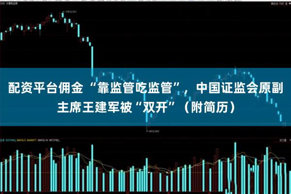 配资平台佣金 “靠监管吃监管”，中国证监会原副主席王建军被“双开”（附简历）