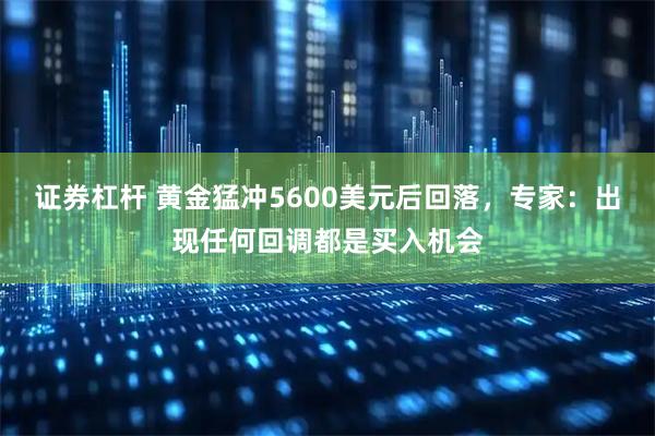 证券杠杆 黄金猛冲5600美元后回落，专家：出现任何回调都是买入机会